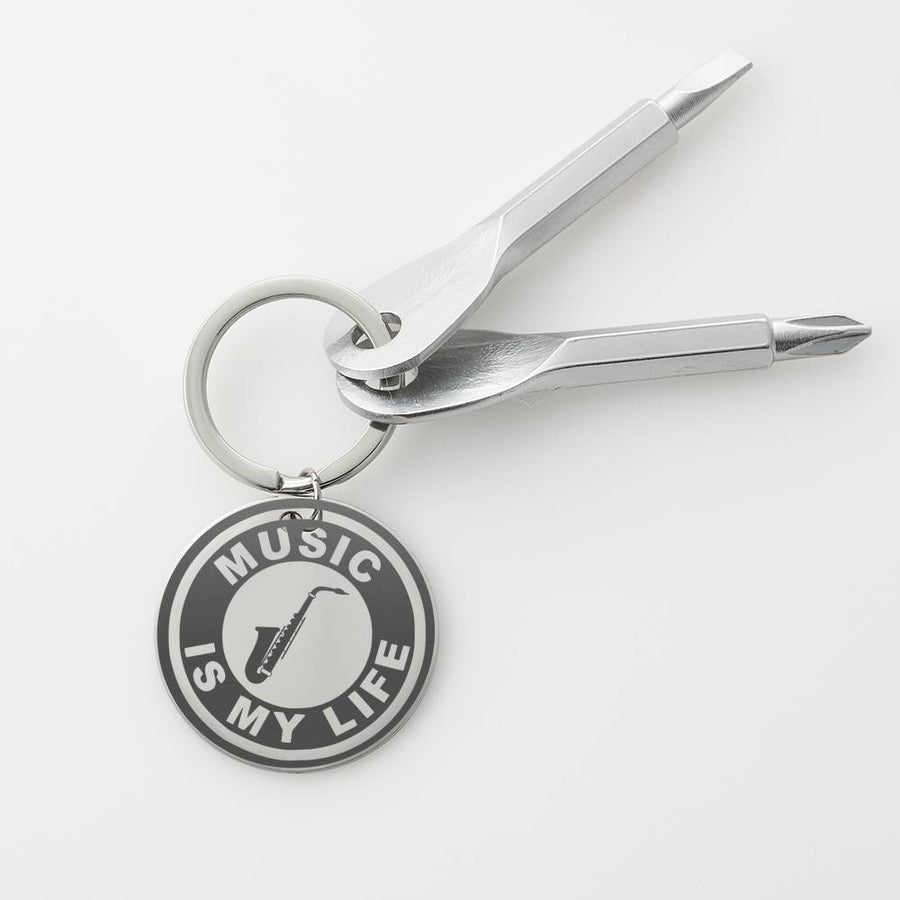 Saxophone Music Is My Life Screwdriver Keychain