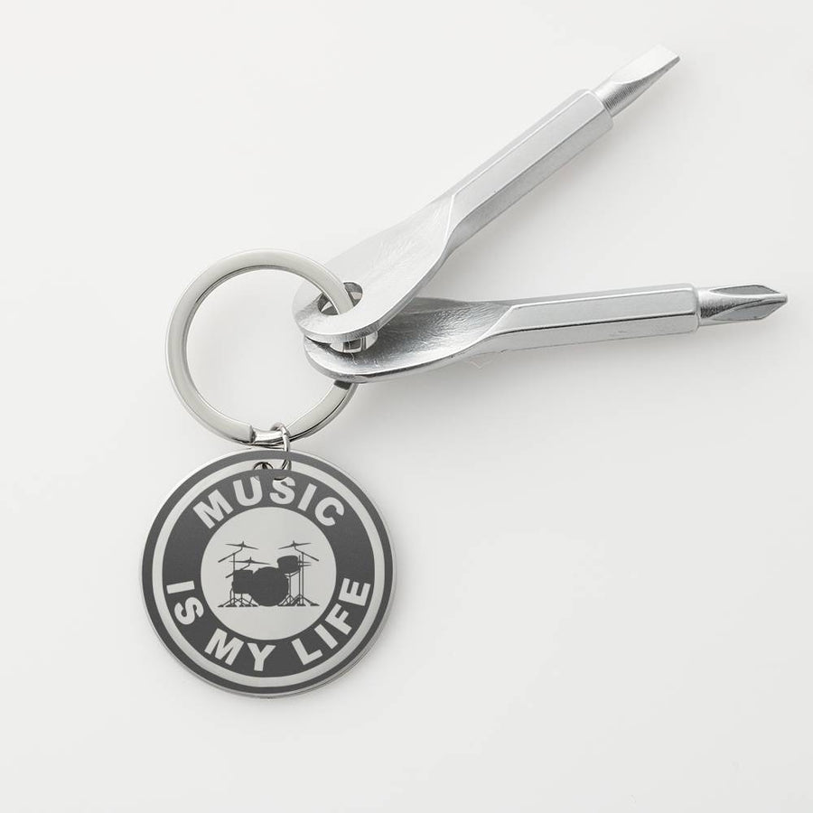 Drum Music Is My Life Screwdriver Keychain