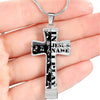 Musical Notes Jesus Name Cross Necklace
