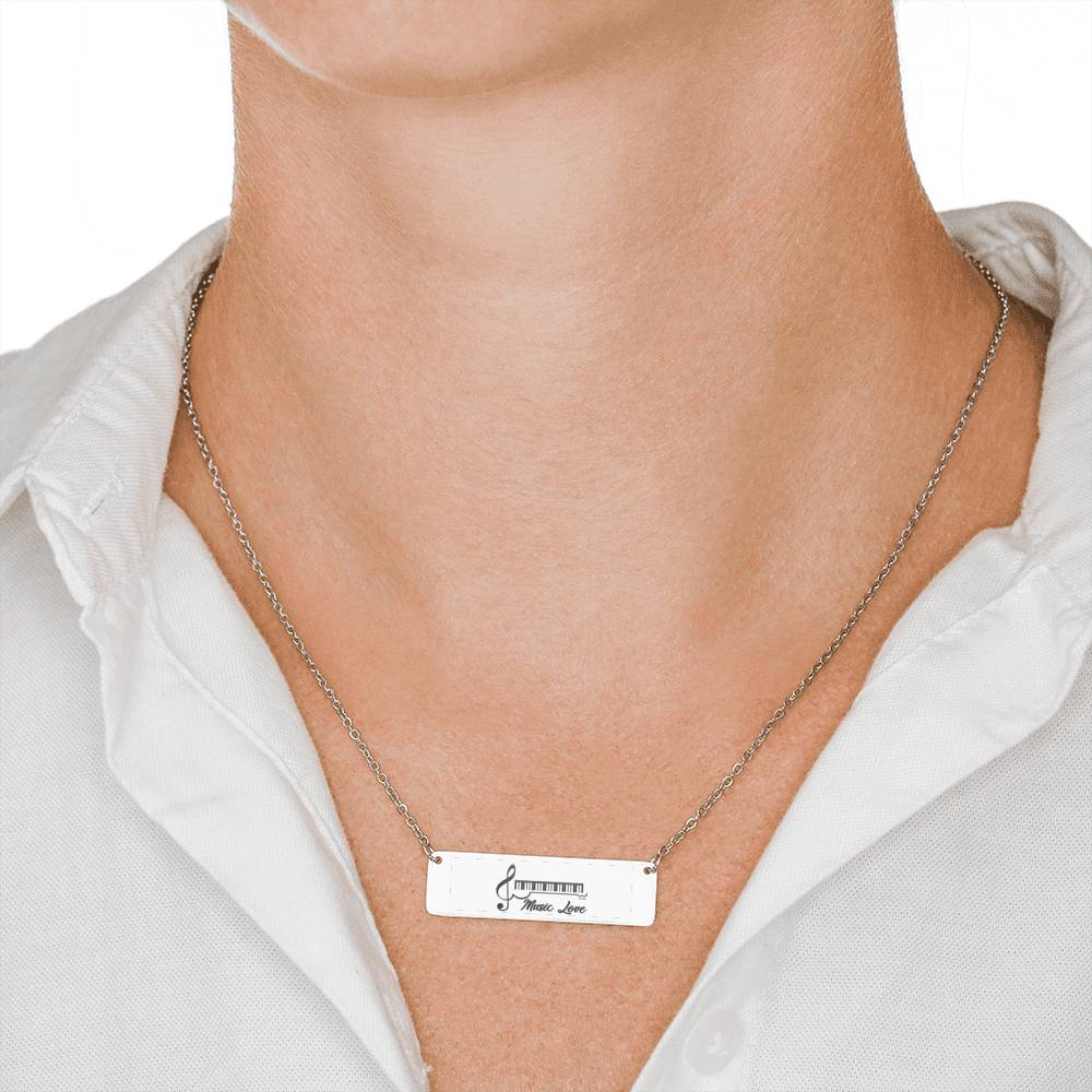 Music Love Bar Necklace