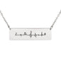 Music Heartbeat Line With Notes Bar Necklace