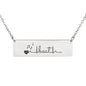 Music Notes Heart Heartbeat Bar Necklace - Stainless Steel Horizontal Bar Necklace / No - { shop_name }} - Review