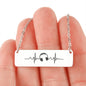 Music Headphones Heartbeat Bar Necklace