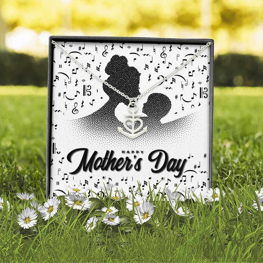 Music Notes Mother's Day Anchor Necklace