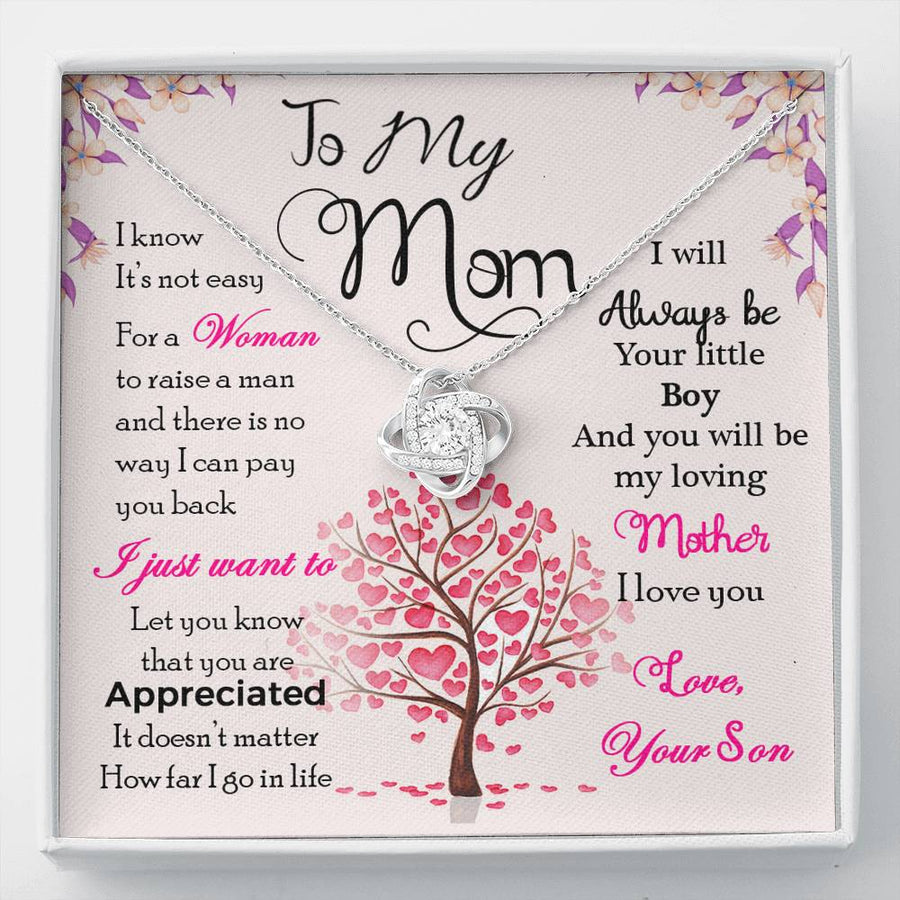 To My Mom Love Knot Necklace