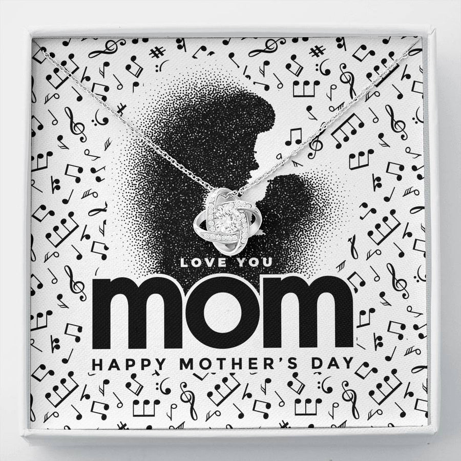 Music Notes Love You Mom Necklace