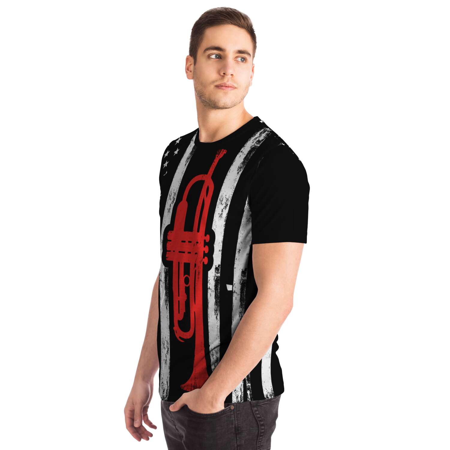 Trumpet American Flag T-Shirt