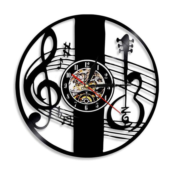 Treble Clef Notes Vinyl Clock