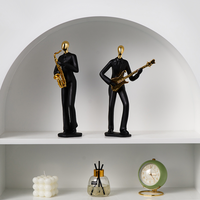 Golden/Black Musician Figurine
