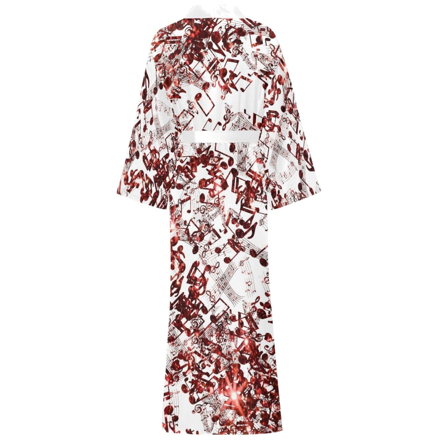Red Music Notes Kimono Robe