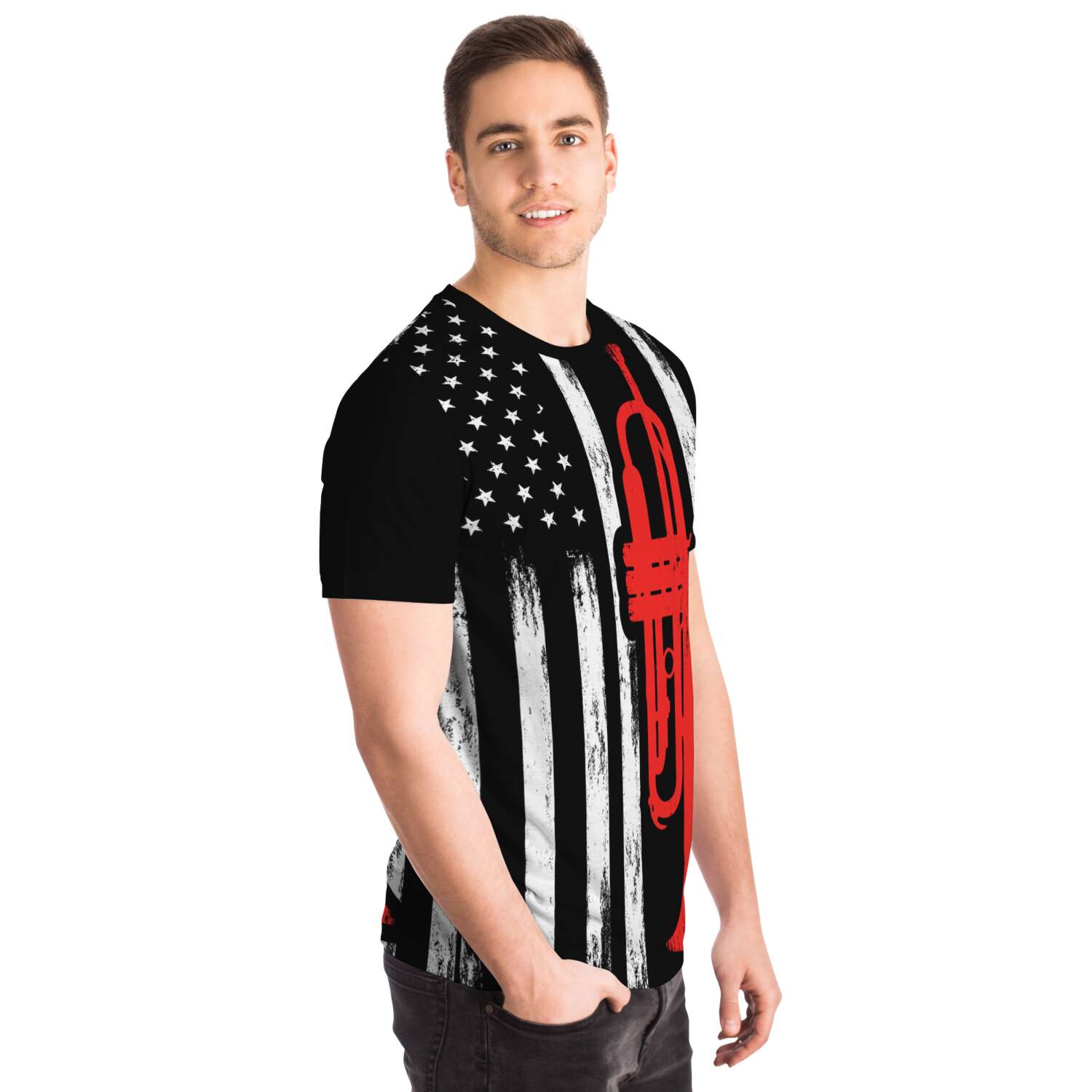 Trumpet American Flag T-Shirt