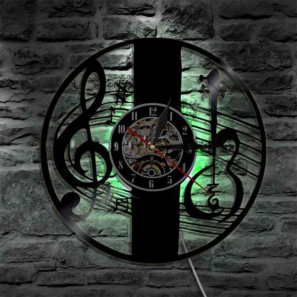 Treble Clef Notes Vinyl Clock