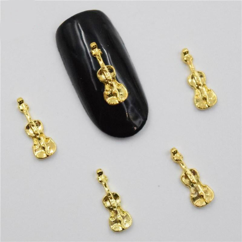 Gold Violin Nail Stickers