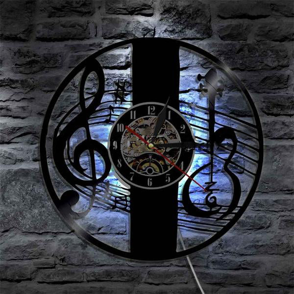 Treble Clef Notes Vinyl Clock
