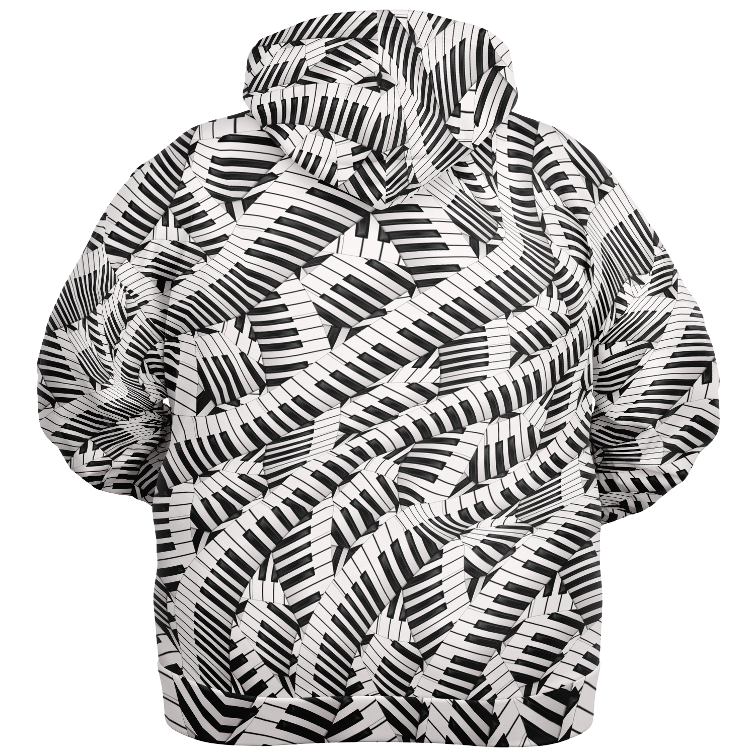 Piano Keys Wave Plus-Size Zip Hoodie