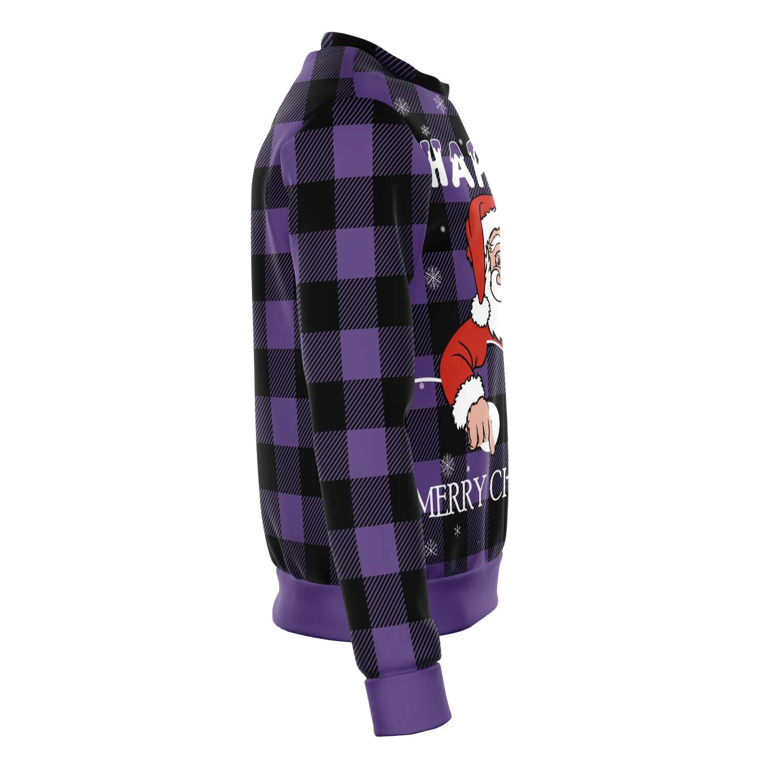 Santa Claus Playing Guitar Purple Sweatshirt