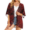 Music Notes Red Chiffon Kimono