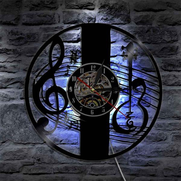 Treble Clef Notes Vinyl Clock