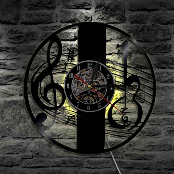 Treble Clef Notes Vinyl Clock