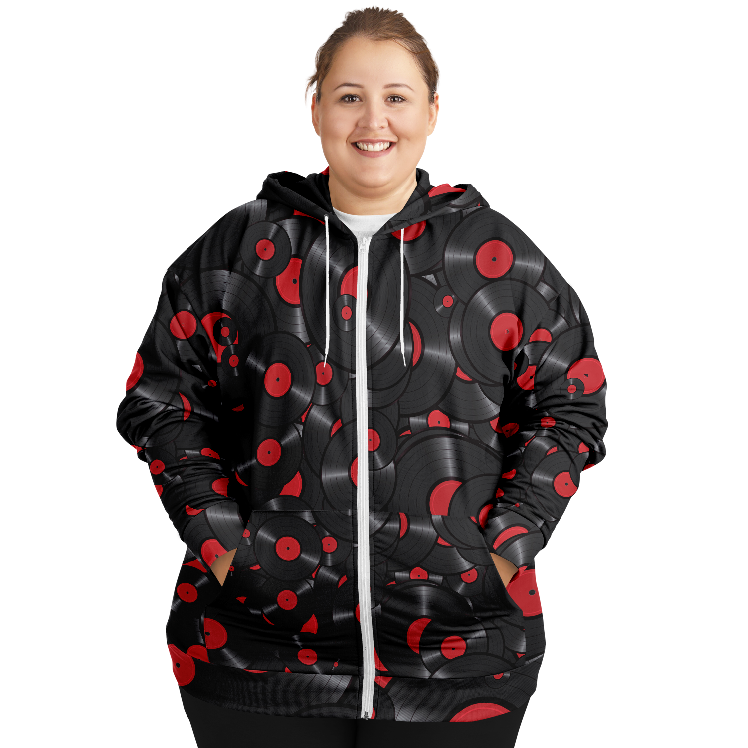 Vinyl Plus-Size Zip Hoodie