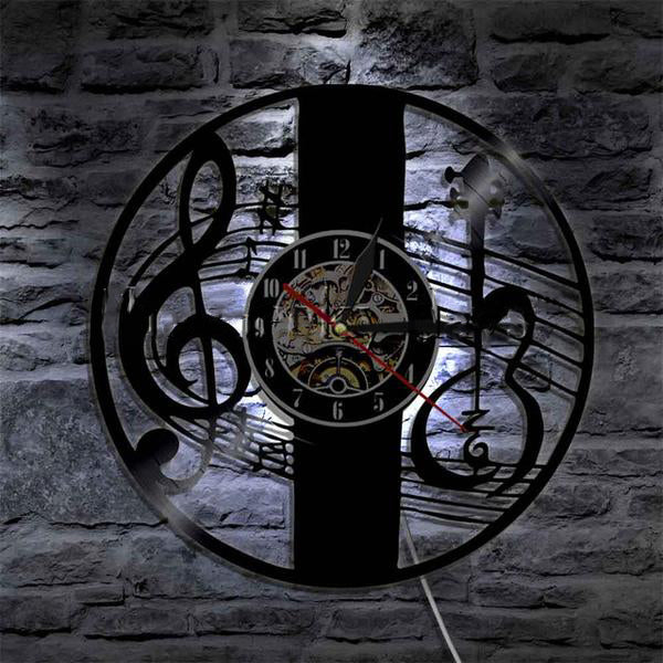 Treble Clef Notes Vinyl Clock