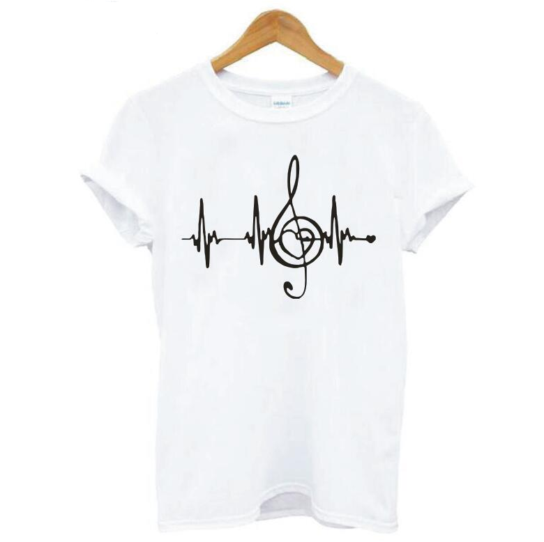 Heartbeat Music Printed T-shirt - Artistic Pod