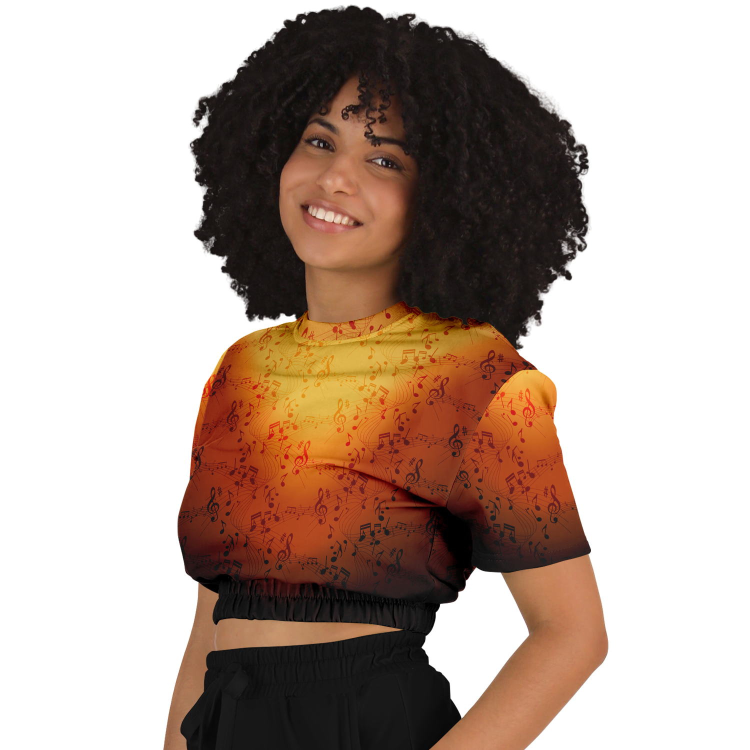 Music Notes Cropped Sweatshirt