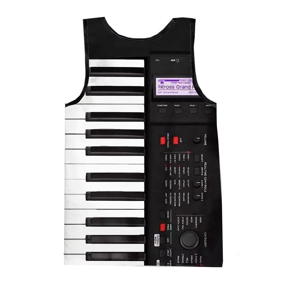 Piano Music 3D Printed Tank Top