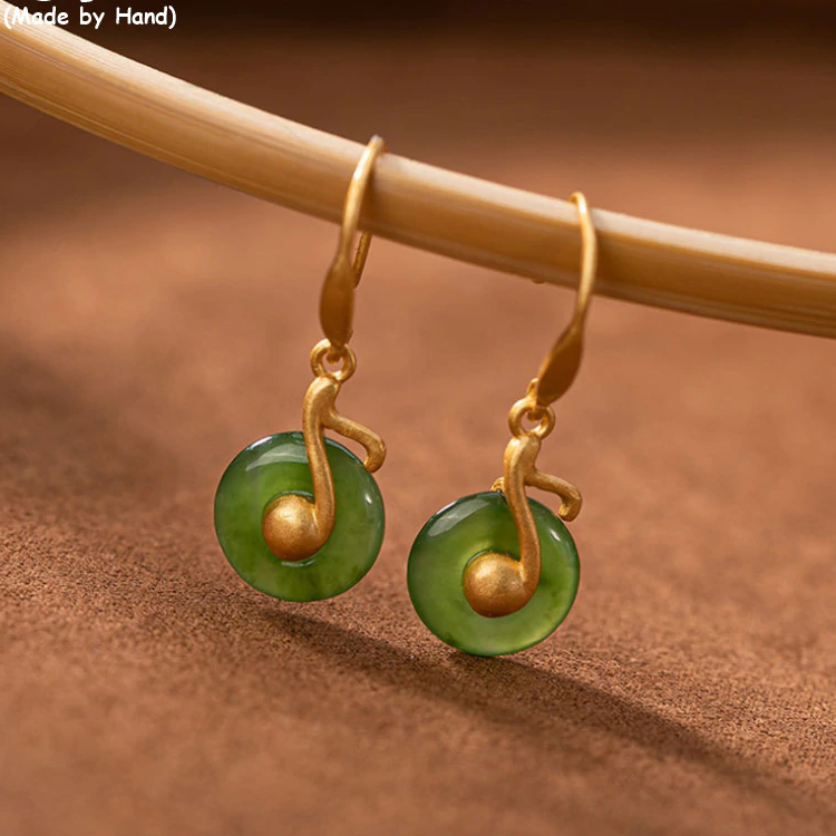 Music Notes Natural Jasper Earrings