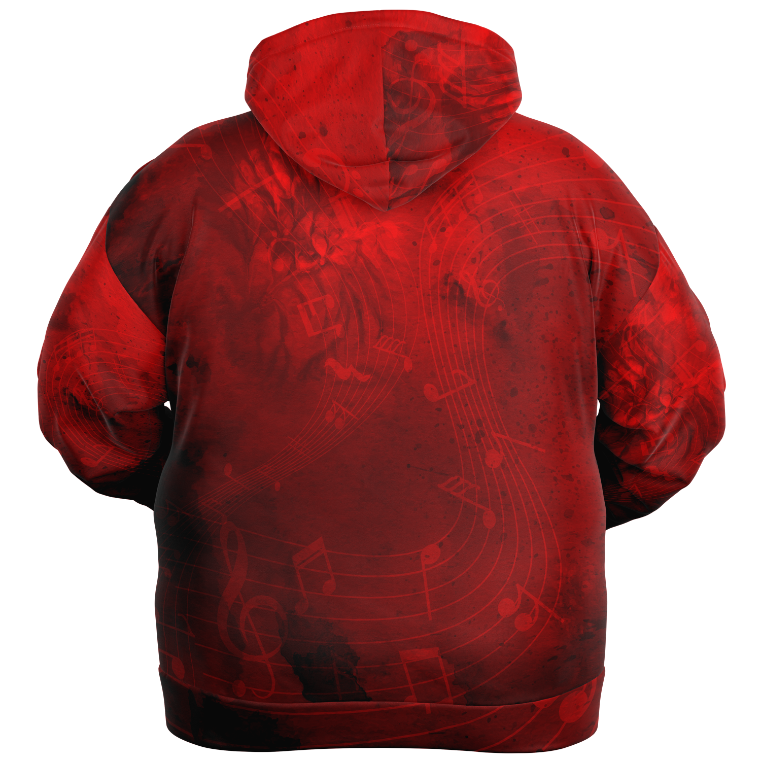 Treble Clef Music Red Zip Hoodie