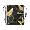 Music Notes Butterfly Drawstring Bags