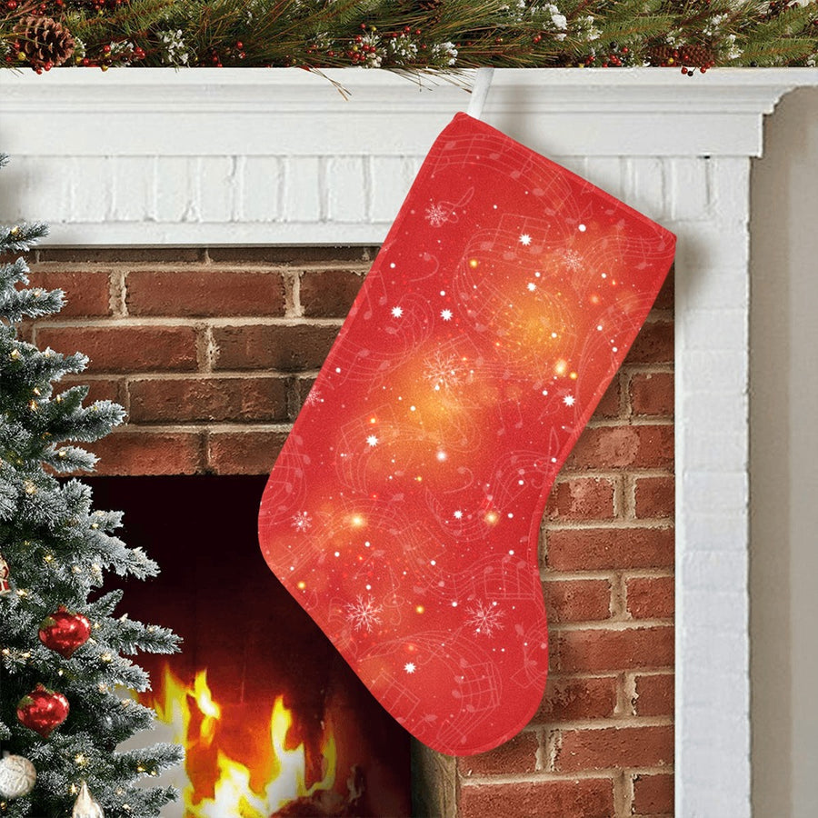 Music Notes Red Christmas Stock