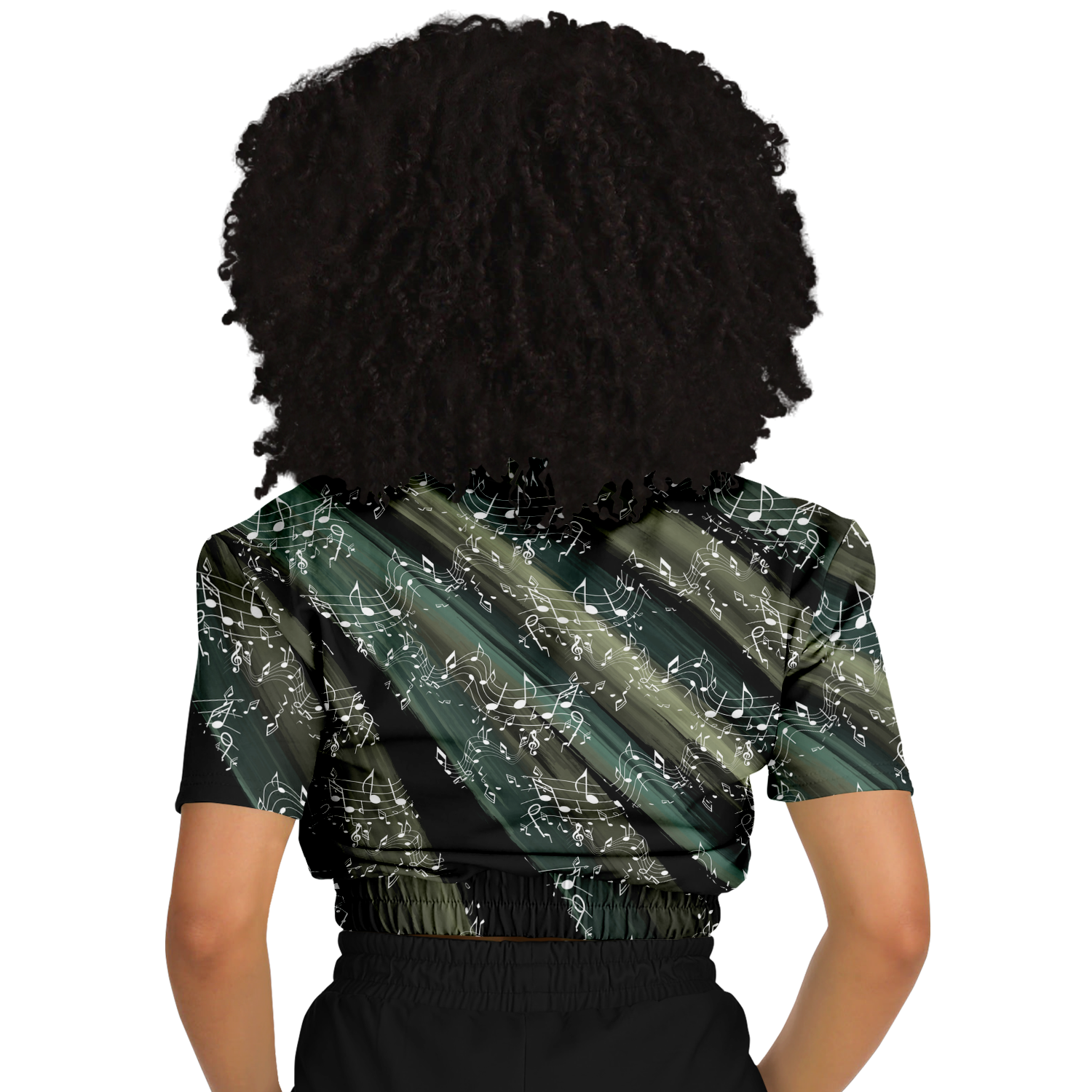 Music Notes Abstract Fix Cropped Sweatshirt