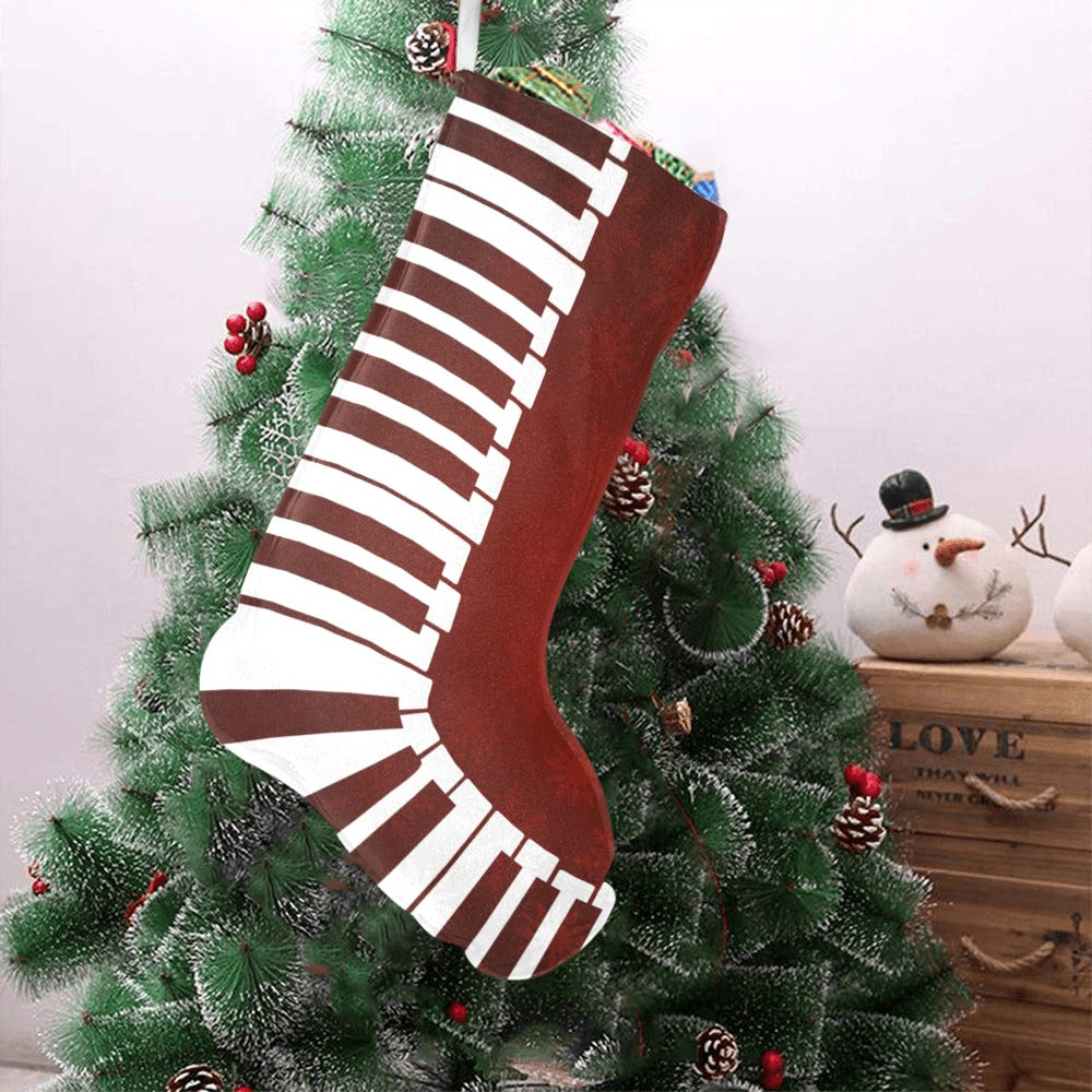 Piano Keys Red Christmas Stocking