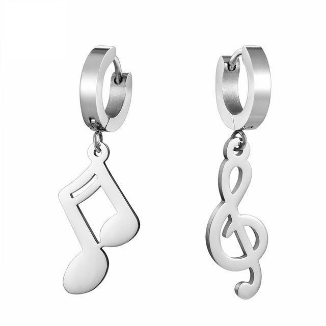Music Note Hoop Earrings
