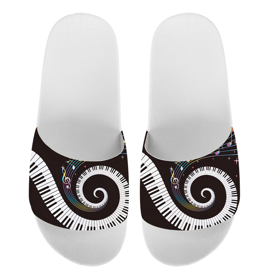 Piano Keys Music Notes Slippers