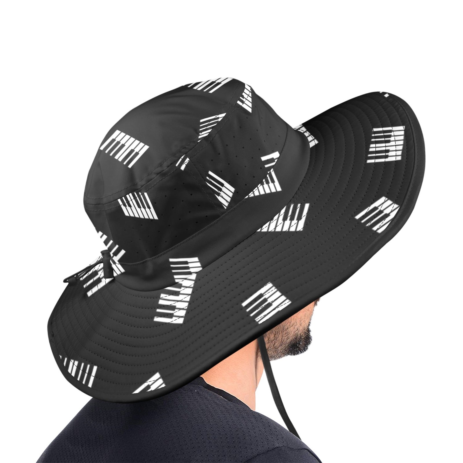 Piano Keyboard Wide Brim Bucket Hat