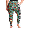 Piano Keys Green Plus Size Leggings