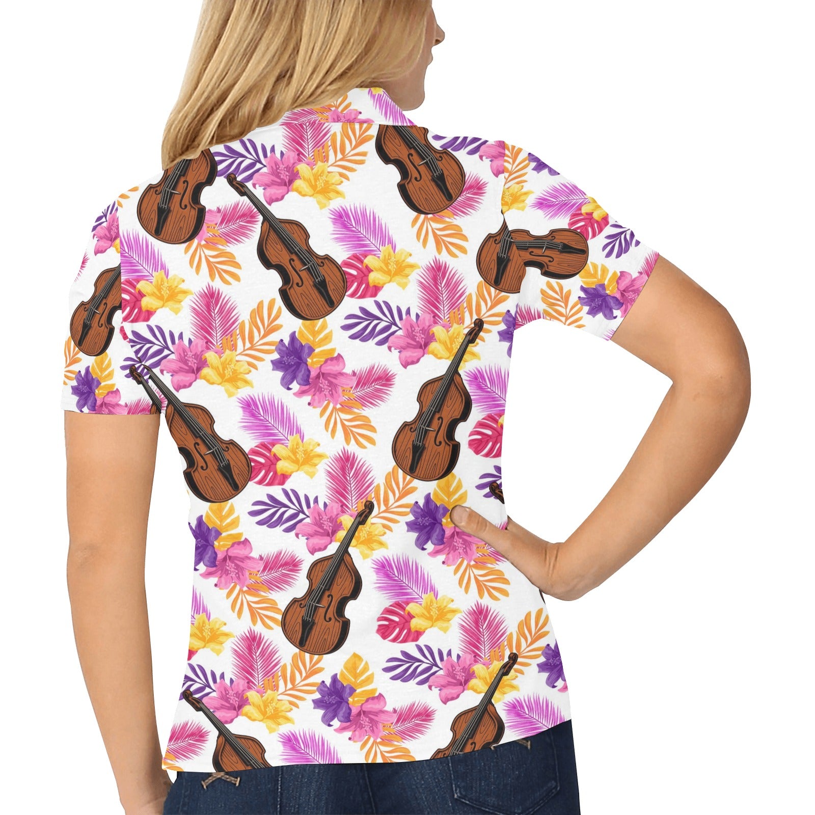 Violin Florals Polo Shirt
