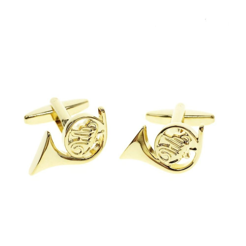 Golden French Horn Cufflink