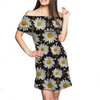 Off-Shoulder Flower Music Notes Dress