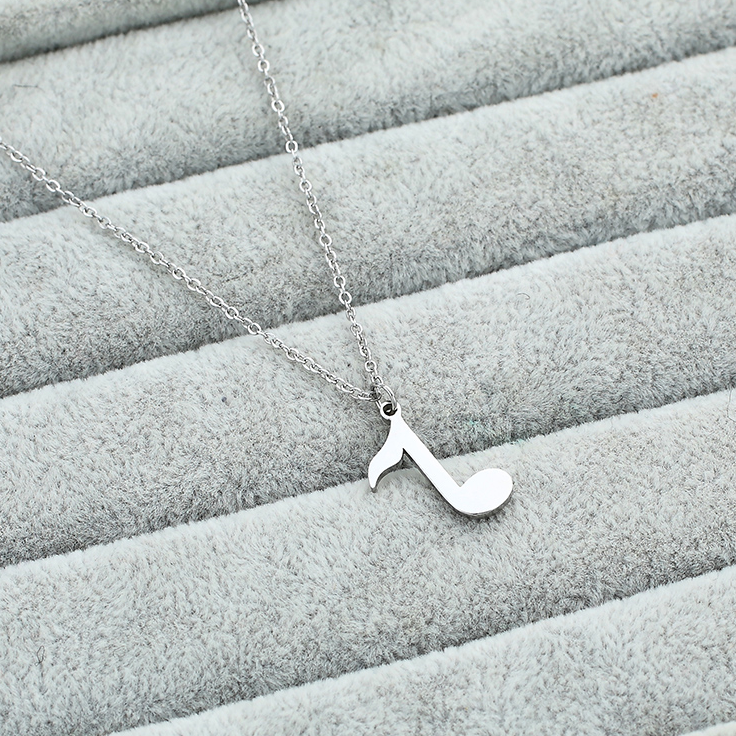 Music Notes Silver-Color Necklace