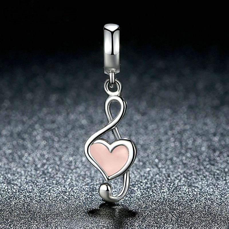 Pink Music Notes Charm