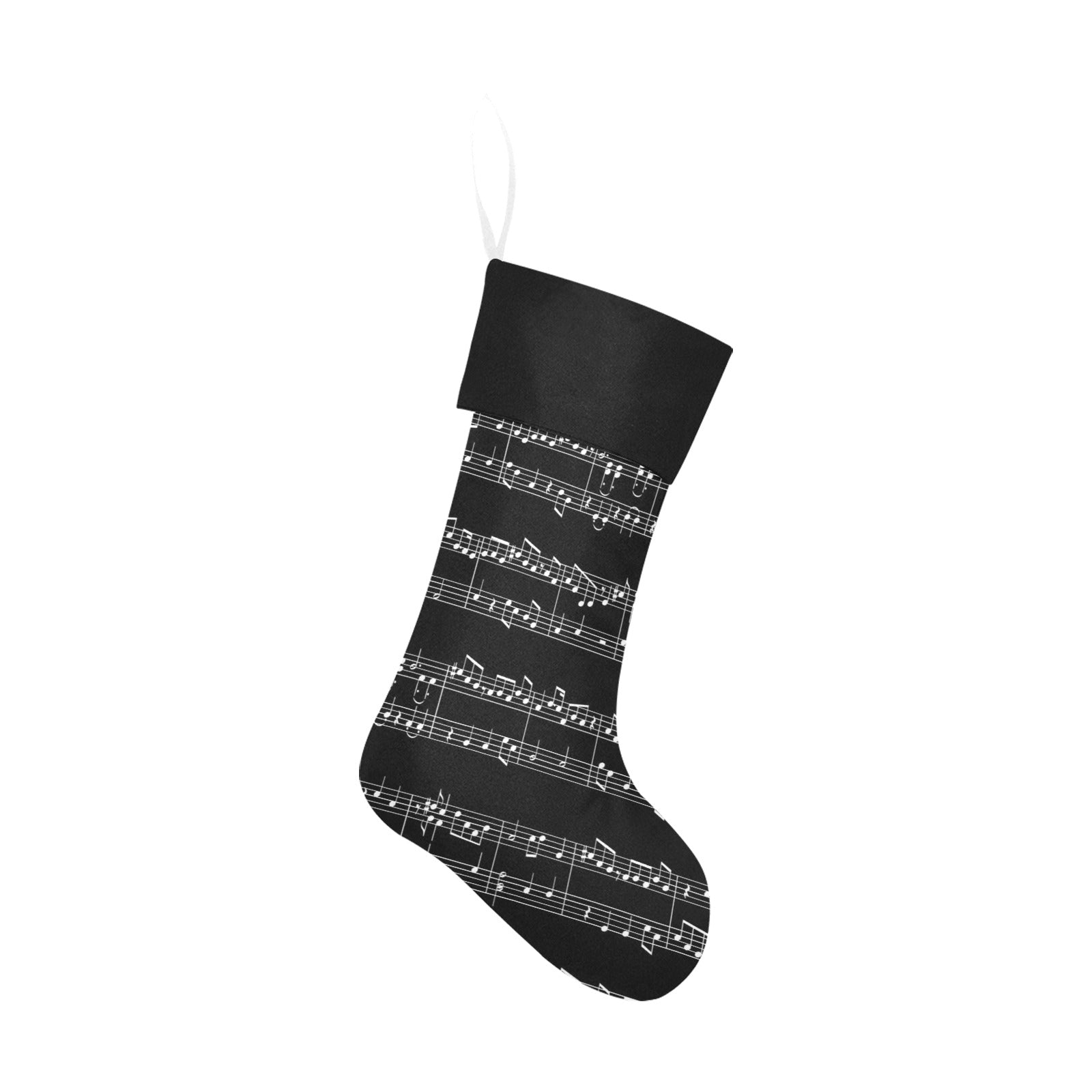 Music Sheet Black Christmas Stocking