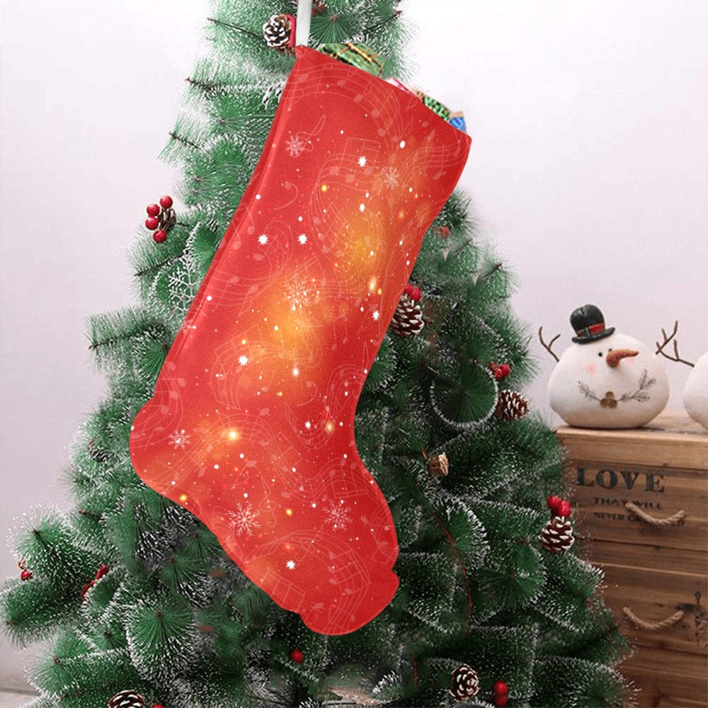 Music Notes Red Christmas Stock