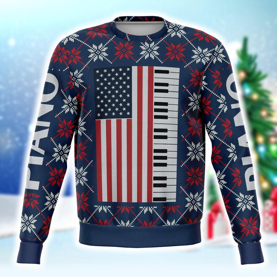 Piano Christmas Dark Blue Sweatshirt