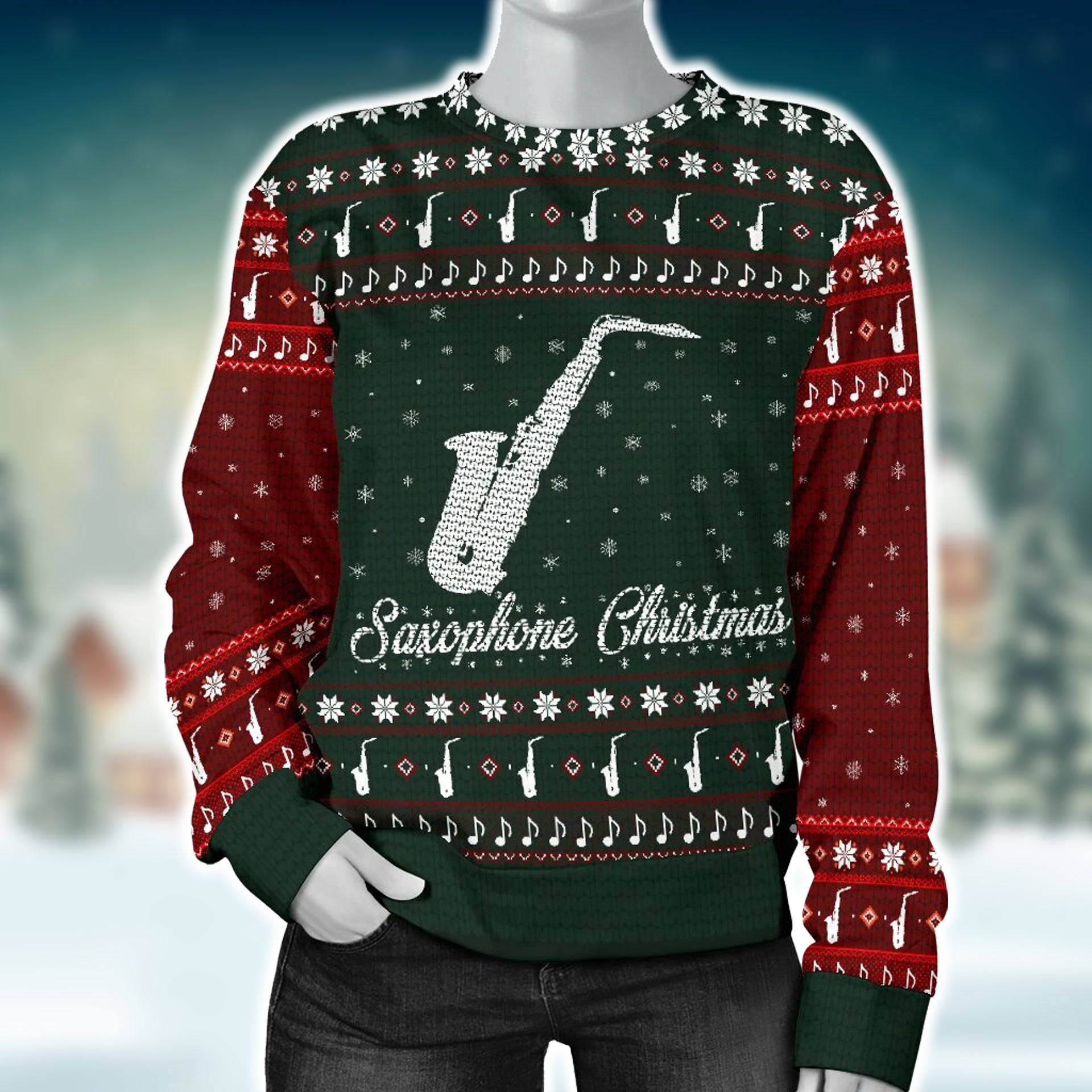 Saxophone Christmas Women's Sweater
