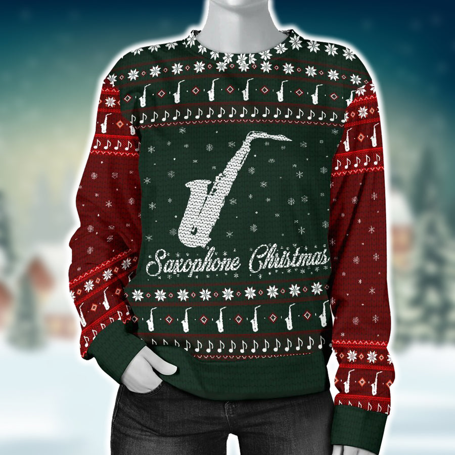Saxophone Christmas Women's Sweater