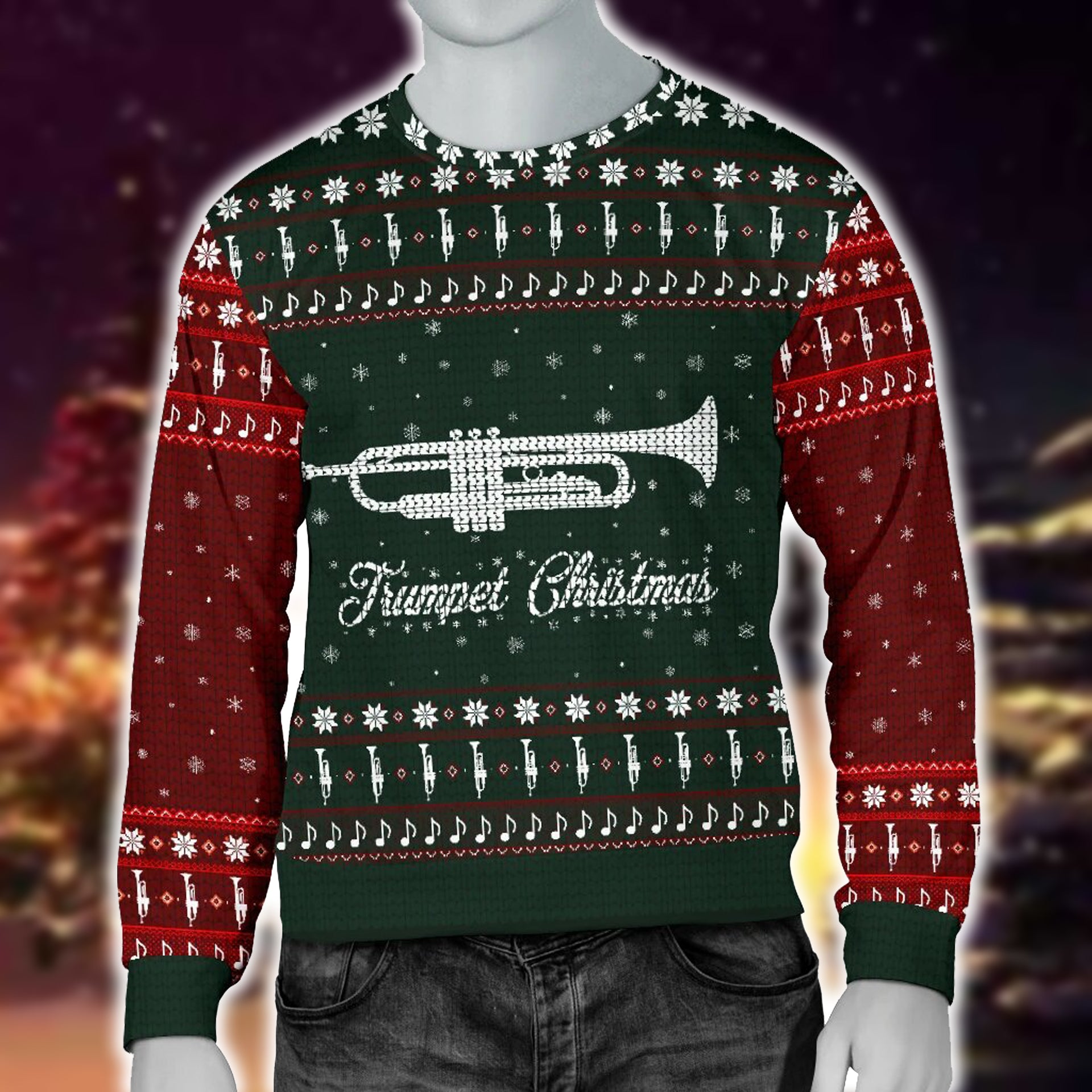 Trumpet Christmas Men's Sweater