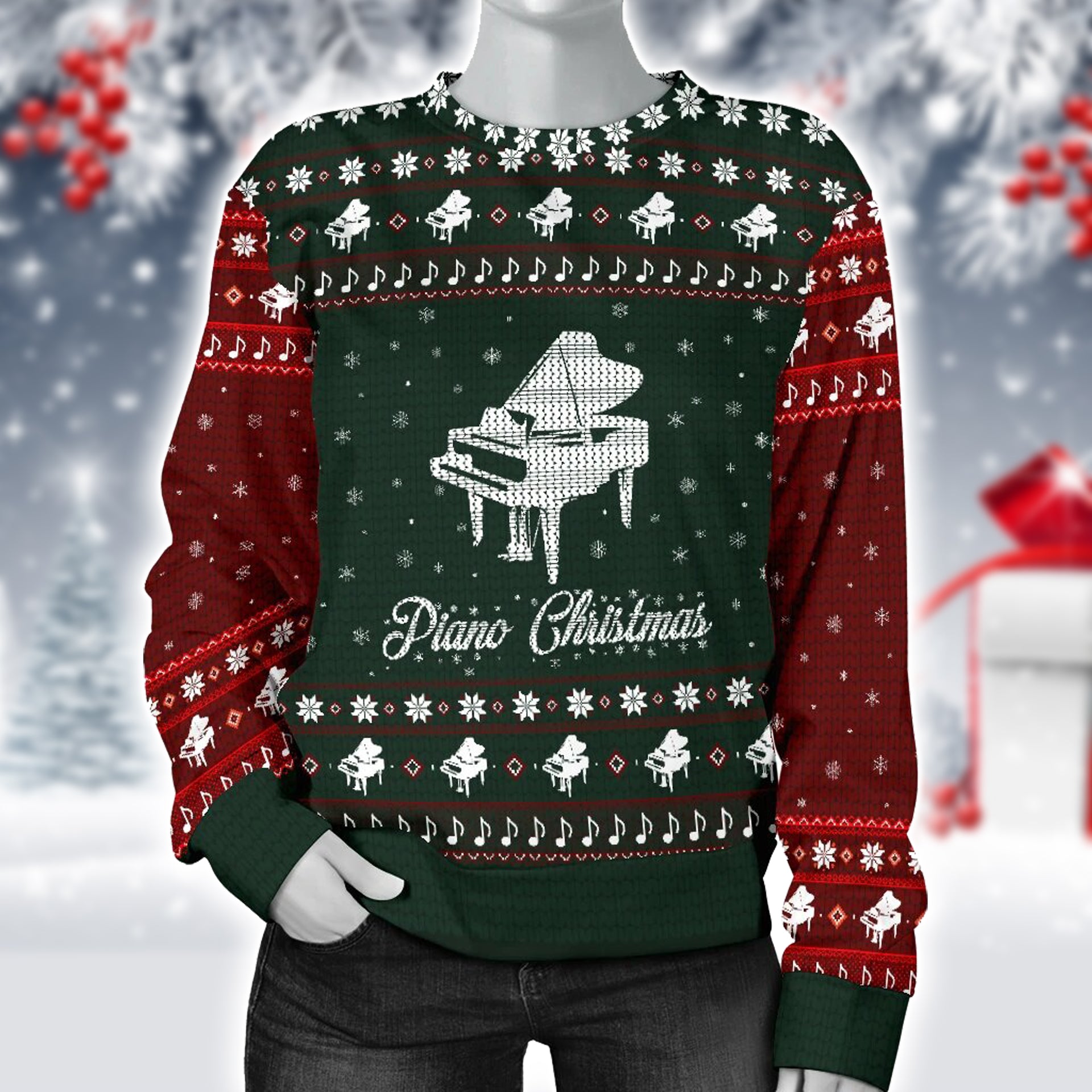 Piano Christmas Women's Sweater